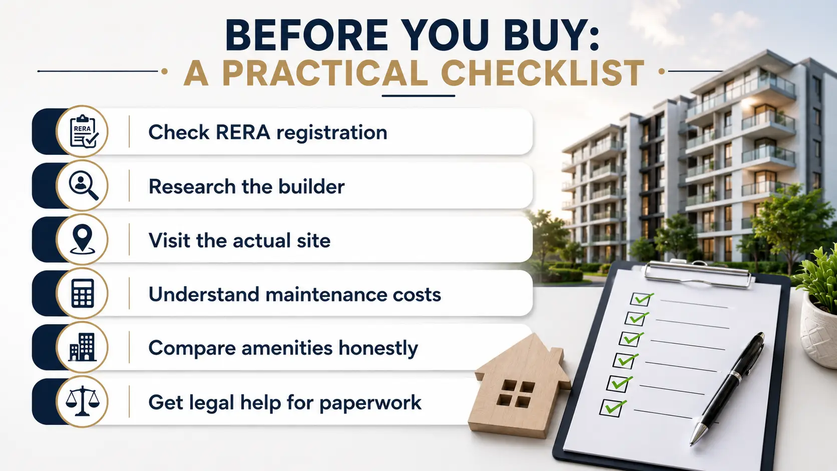 Modern home buying checklist for flats in Mohali for sale